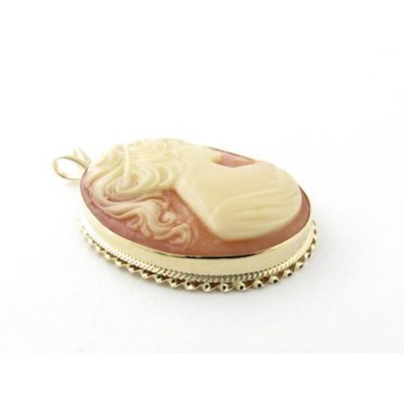 Vintage 14 Karat Yellow Gold Cameo Pendant #3055 - Picture 4 of 7